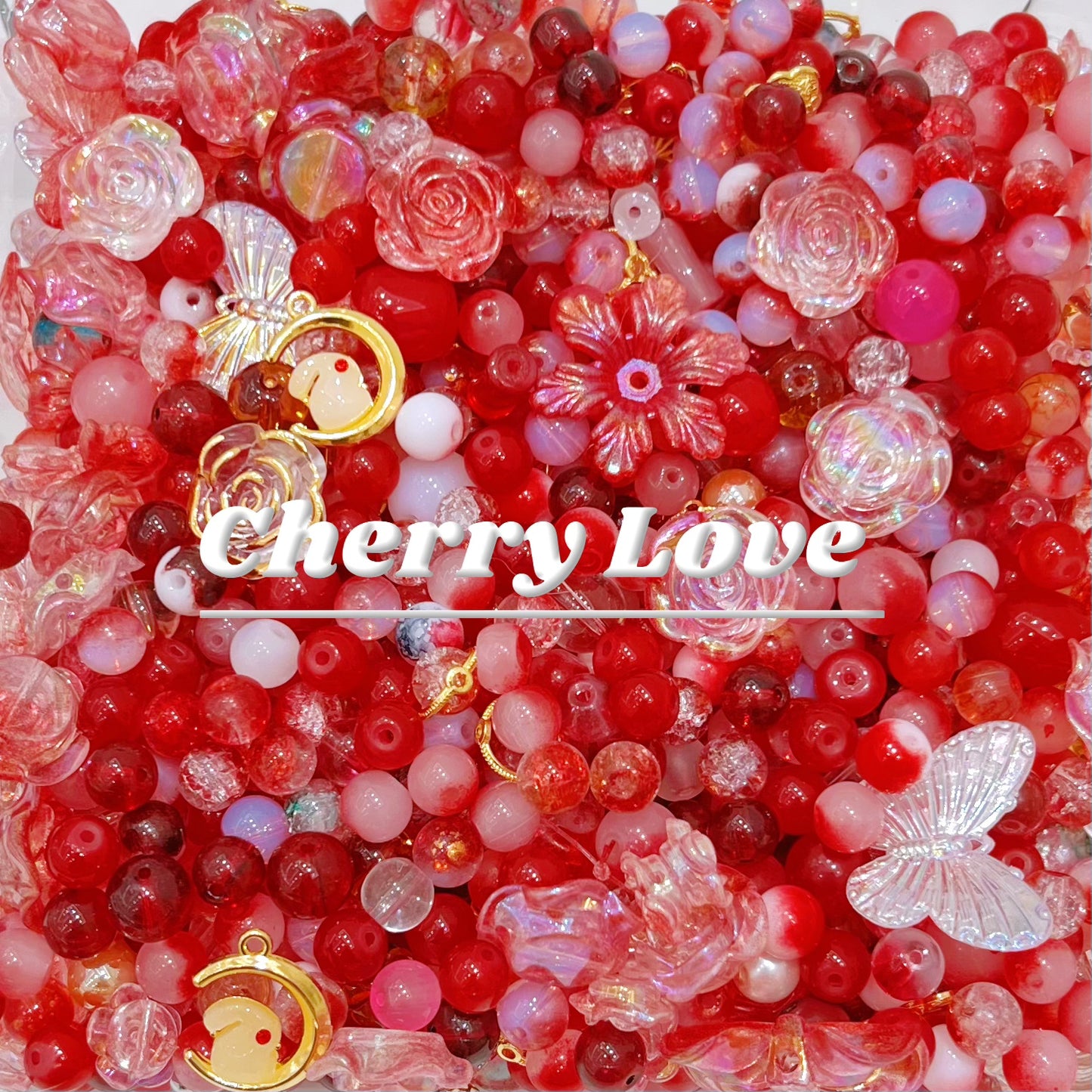 Beads Mix – red Acrylic Beads (Sold by Ounce, DIY Jewelry Making)